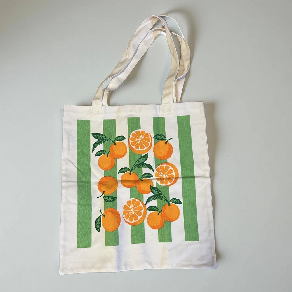 Cream and Orange Crew Neck Sweater w/matching tote bag - Picture 9 of 9